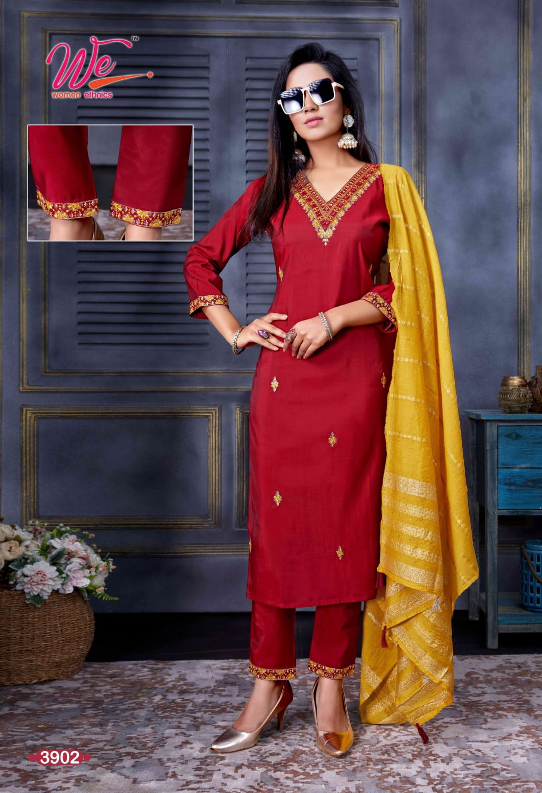 Zia By We Designer Roman Silk Kurti With Bottom Dupatta Catalog
